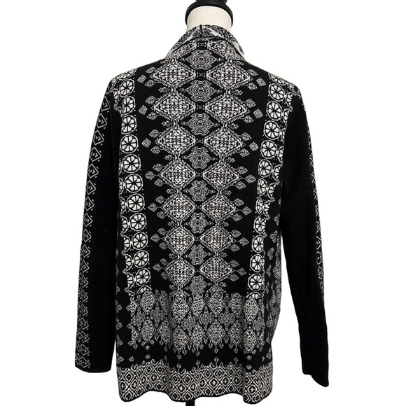 Lucky Brand Open Front Tribal Waterfall Cardigan Sweater. Medium - Picture 3 of 6